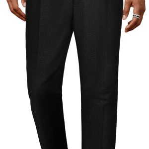 Men Vintage Tweed Pants Herringbone Pleated Suit Trousers