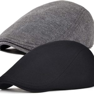 Men Cotton Newsboy Cap Soft Fit Cabbie Hat