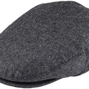 Men's Herringbone Flat Ivy Newsboy Hat Wool Blend Gatsby Cabbie Cap