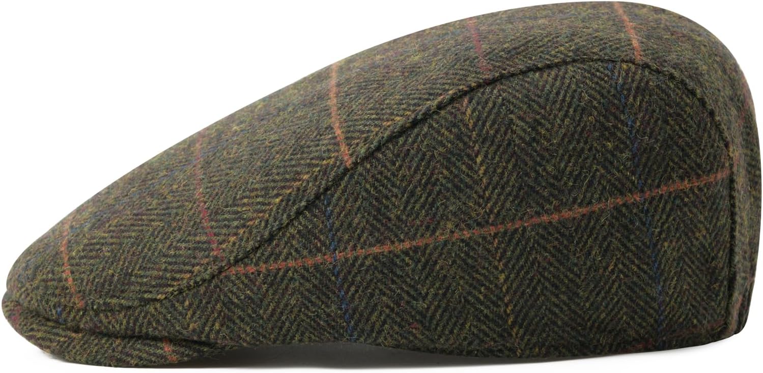Men Wool Blend Flat Cap Tweed Newsboy Ivy Hat - Image 2
