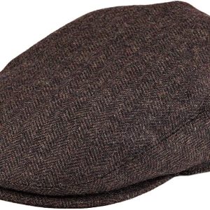 Men's Herringbone Flat Ivy Newsboy Hat Wool Blend Gatsby Cabbie Cap