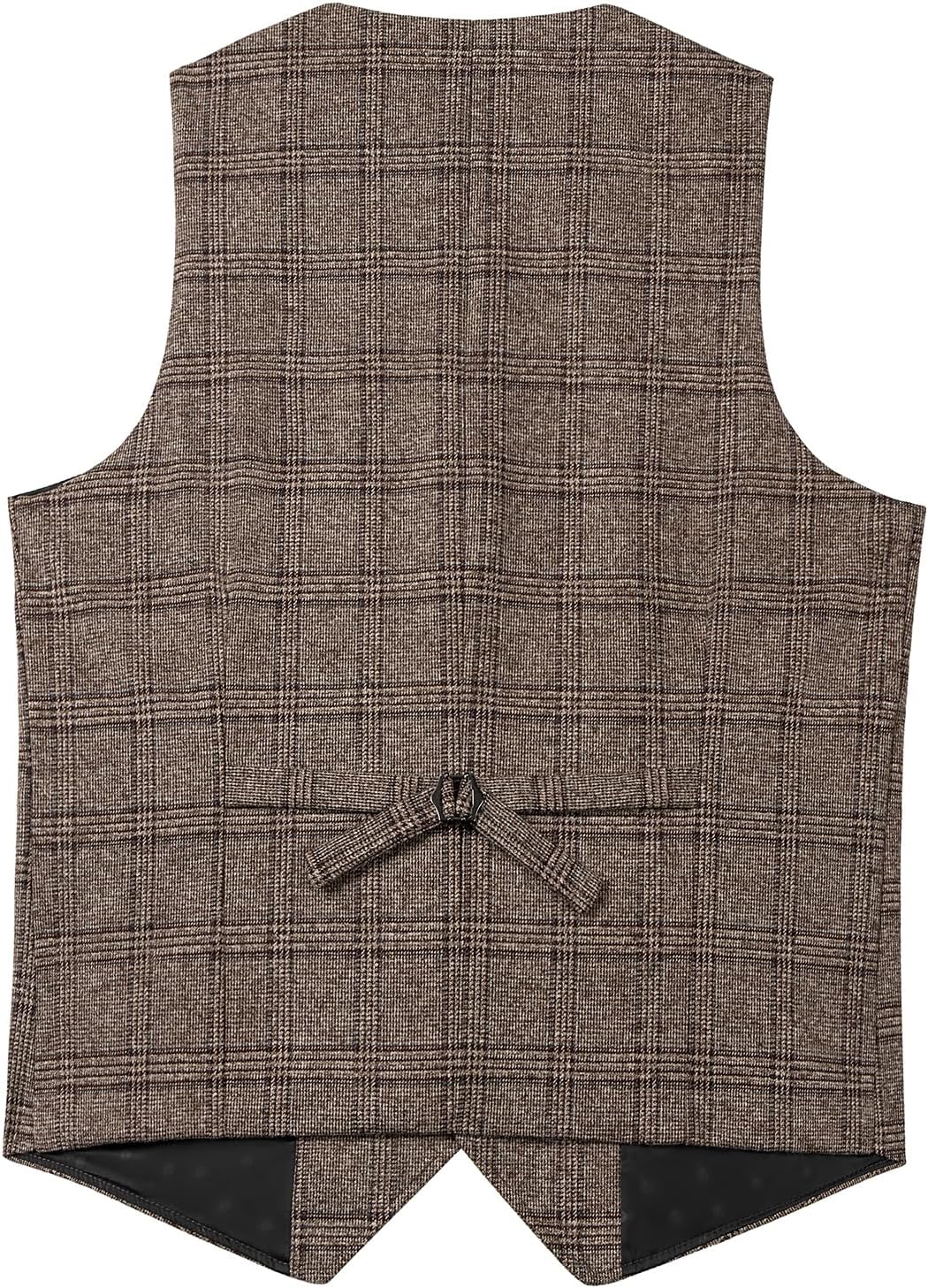 Mens Vintage Suit Vest Plaid Tweed Waistcoat Casual Dress Vest - Image 2