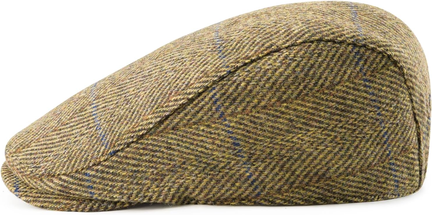 Men Wool Blend Flat Cap Tweed Newsboy Ivy Hat - Image 2